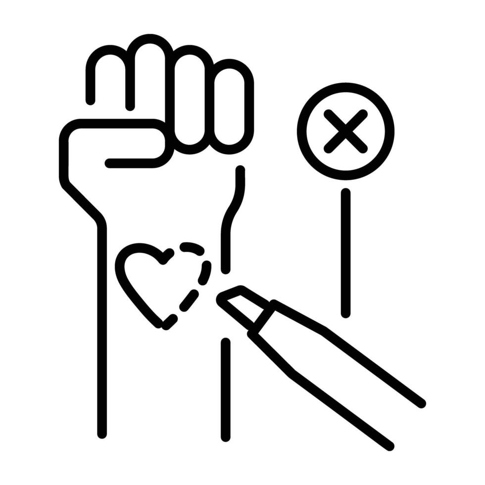 tattoo removal icon in linear style vector 1